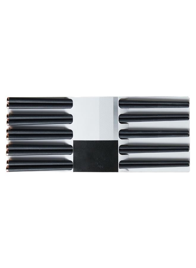 5 Pairs Alloy Cooking Chopsticks Prevent Slip High Temperature Resistant Food Grade Chopsticks Set for Home Black Gold - Image 2